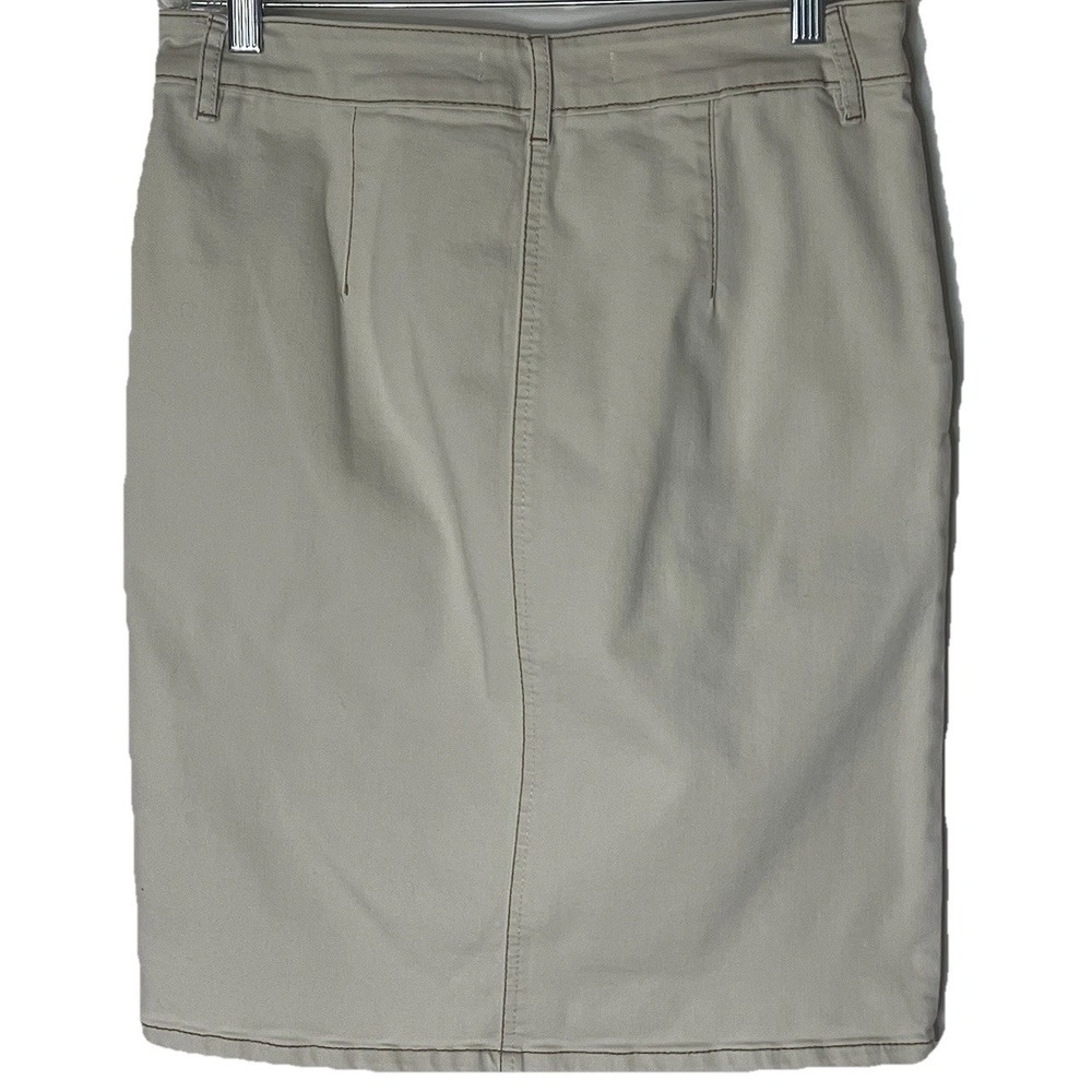 Y2K EST 1946 Denim Khaki/Tan Cotton Blend Women's Size 10 Straight Skirt - Picture 2 of 8